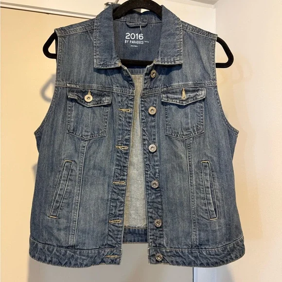 RARA Vintage-Hand Painted 2016 by Parasuco Sleeveless Denim Vest - Picture 2 of 6